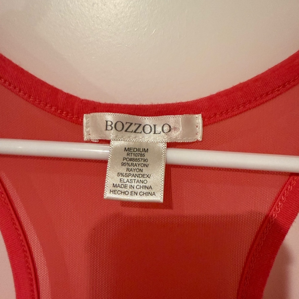 Bozzolo Bright Red Racerback Tank with Button-Front - Picture 2 of 3